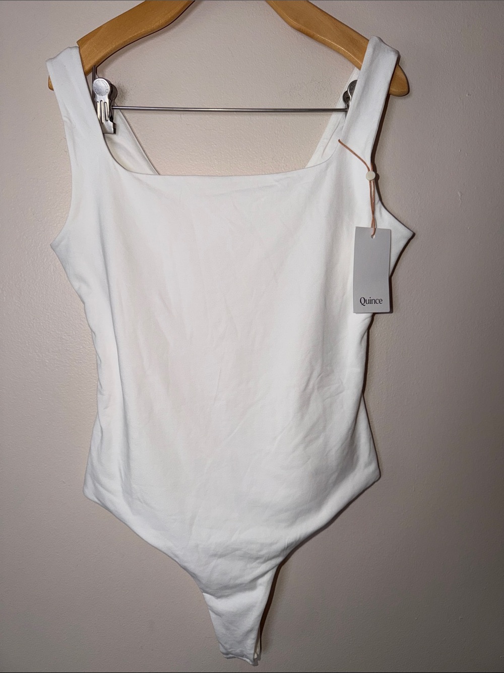 Quince Stretch Cotton Jersey Square Neck Tank Bodysuit Size M - Picture 3 of 5